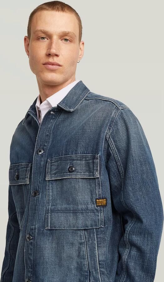 G-Star RAW Mosa Overshirt Midden blauw Heren - Foto 4