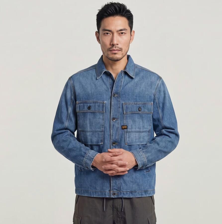 G-Star RAW Mosa Overshirt Midden blauw Heren - Foto 3