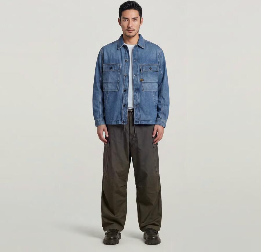G-Star RAW Mosa Overshirt Midden blauw Heren - Foto 4