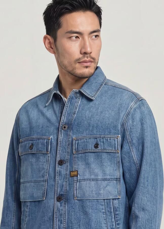G-Star RAW Mosa Overshirt Midden blauw Heren - Foto 6