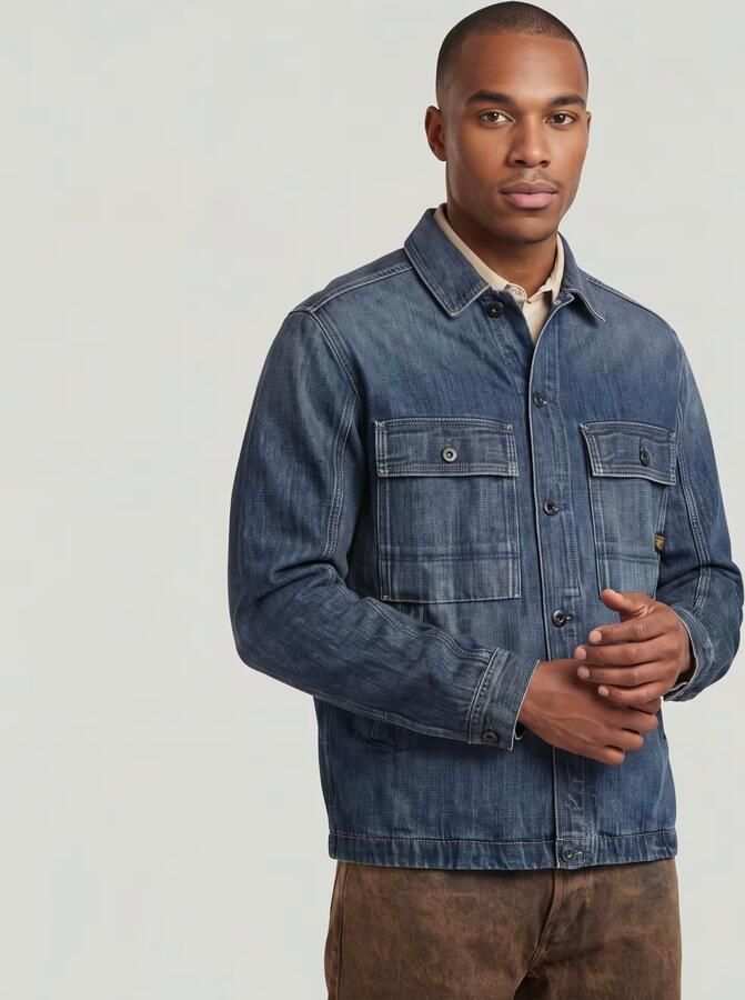 G-Star RAW Mosa Overshirt Midden blauw Heren - Foto 5