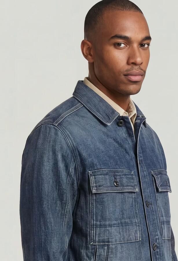 G-Star RAW Mosa Overshirt Midden blauw Heren - Foto 6