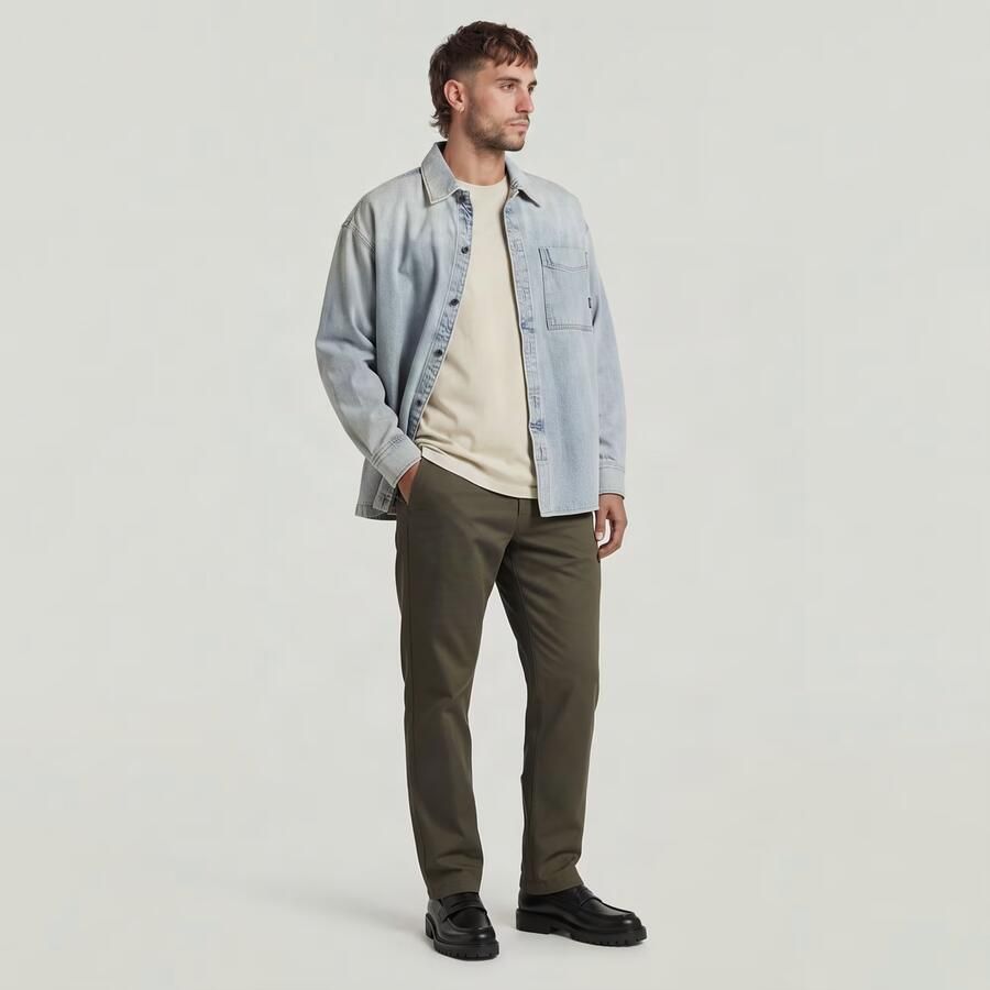 G-Star Raw Straight leg chino met steekzakken model 'Mosa' - Foto 4