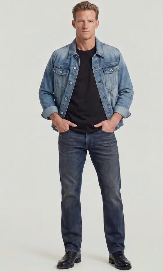 G-Star RAW Mosa Straight Jeans Donkerblauw Heren - Foto 6