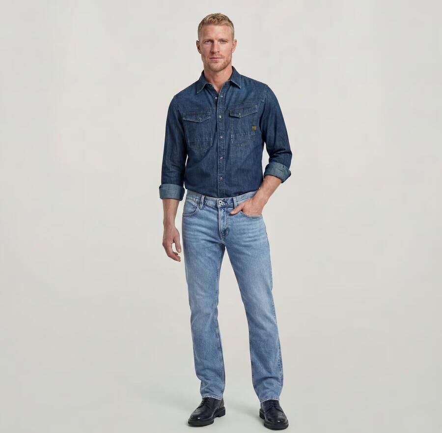 G-Star Raw Straight leg jeans met steek- en achterzakken model 'Mosa' - Foto 7