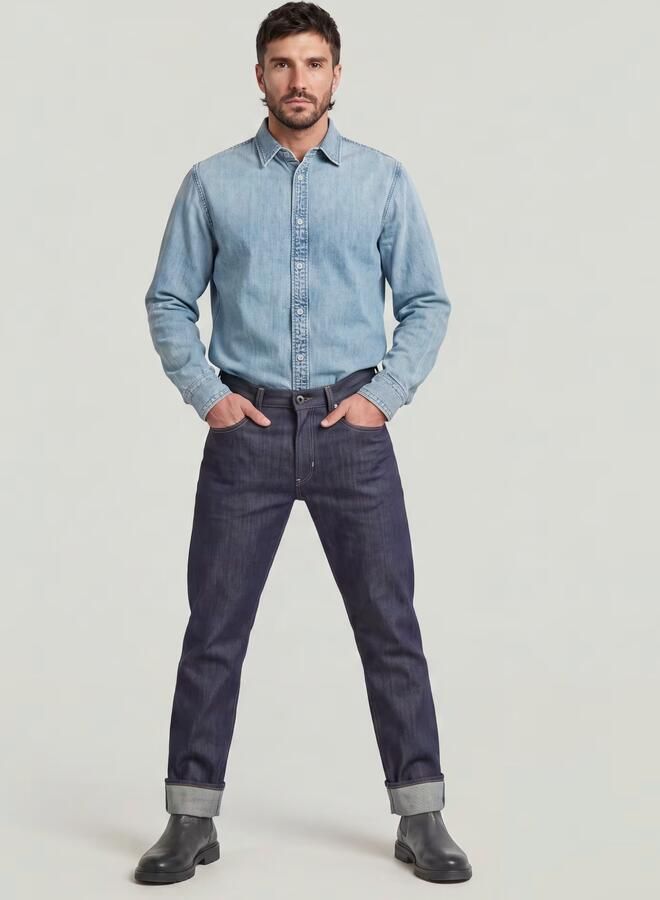 G-Star RAW Mosa Straight Selvedge Jeans Donkerblauw Heren - Foto 7
