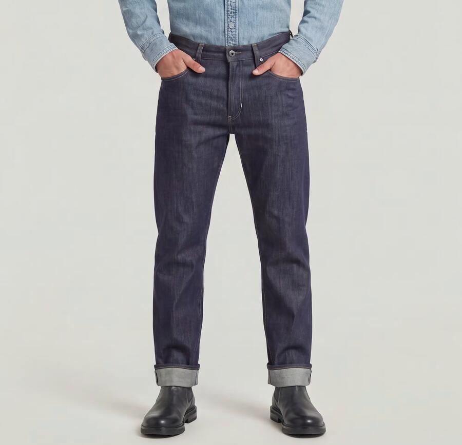 G-Star RAW Mosa Straight Selvedge Jeans Donkerblauw Heren - Foto 4