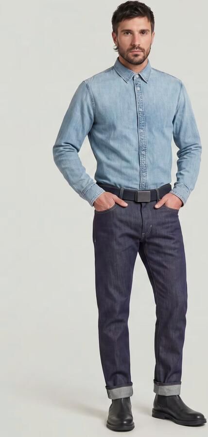 G-Star RAW Mosa Straight Selvedge Jeans Donkerblauw Heren - Foto 8