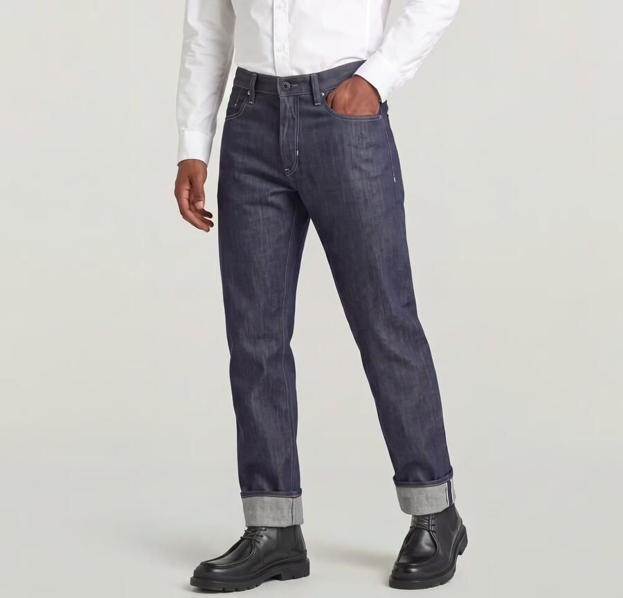 G-Star RAW Mosa Straight Selvedge Jeans Donkerblauw Heren - Foto 4