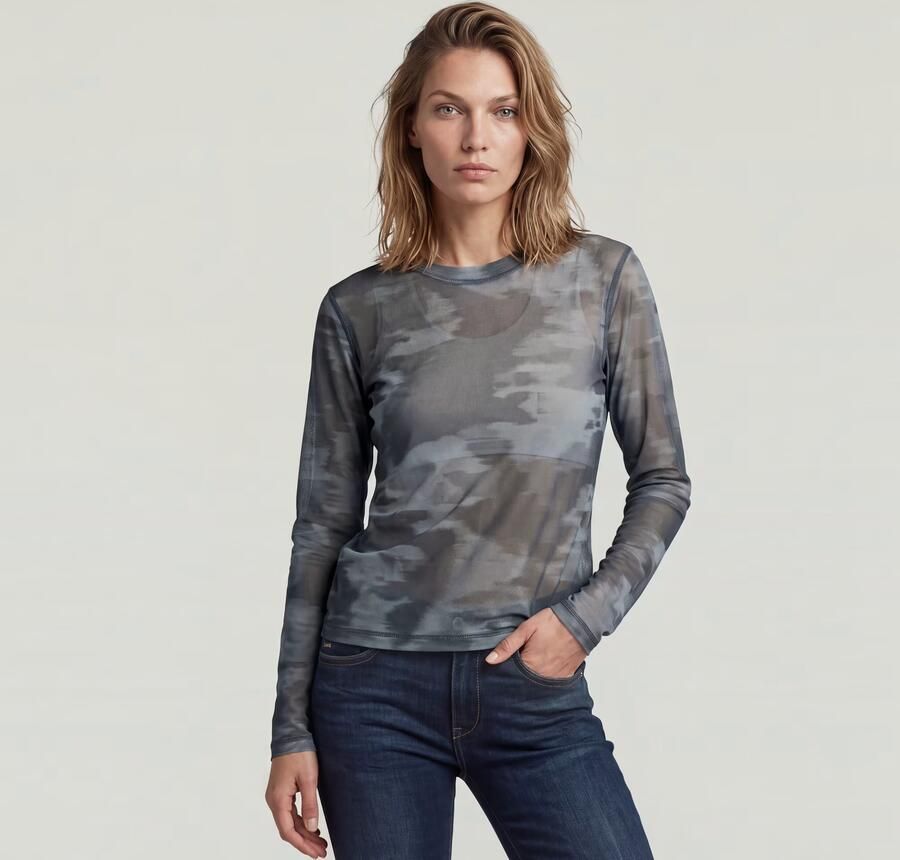 G-Star RAW Motion Camo Slim T-Shirt Meerkleurig Dames - Foto 3