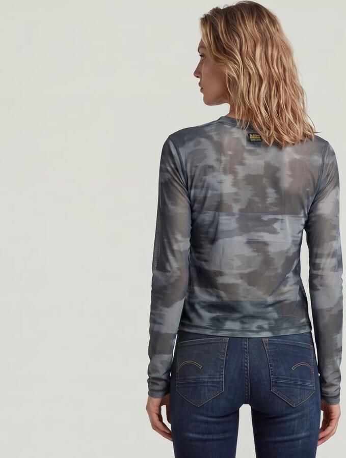 G-Star RAW Motion Camo Slim T-Shirt Meerkleurig Dames - Foto 4