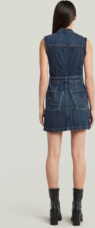 G-Star Raw Korte Jurk D27698 D577 MOTO SLIM DRESS SL-H555 ANTIQUE FADED TWISTER - Foto 5
