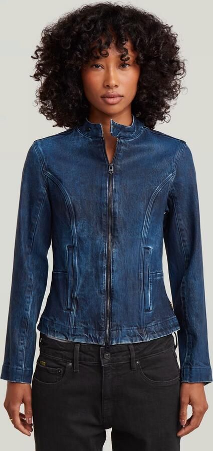 G-Star RAW Moto Slim Overshirt Donkerblauw Dames