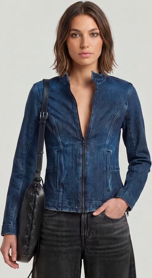G-Star RAW Moto Slim Overshirt Donkerblauw Dames - Foto 4