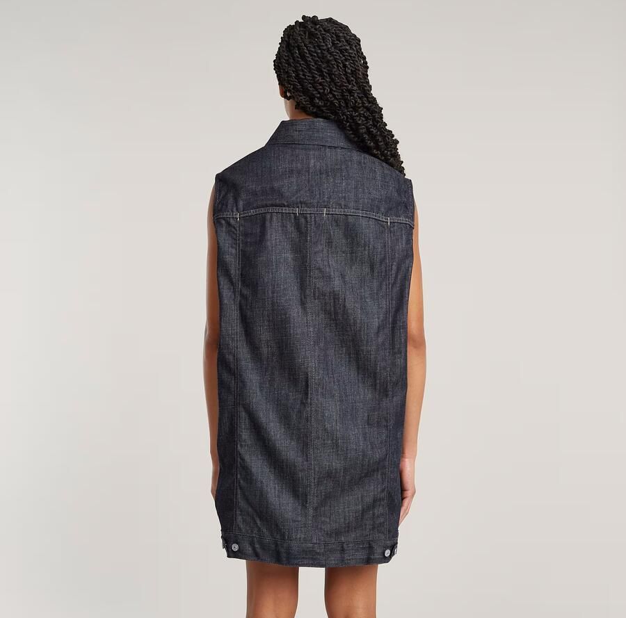 G-Star RAW Mouwloze Jurk Oversized Donkerblauw Dames - Foto 2