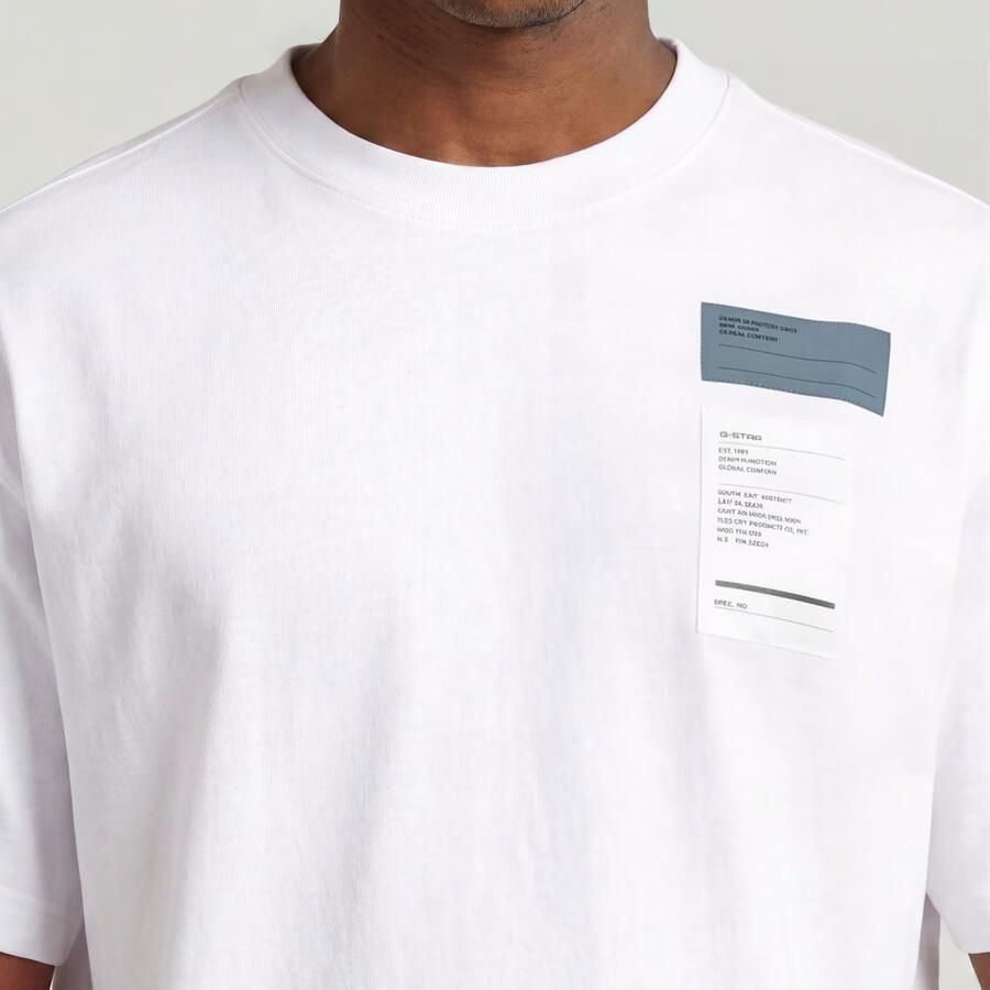 G-Star RAW Multi Chest Badge Relaxed T-Shirt Wit Heren - Foto 3