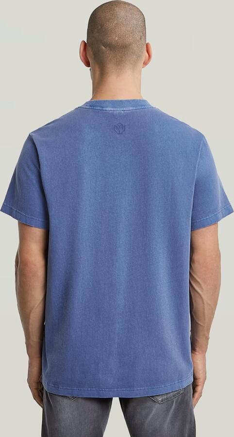 G-Star RAW Multi Logo Overdyed Loose T-Shirt Midden blauw Heren - Foto 8