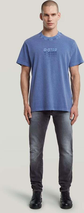 G-Star RAW Multi Logo Overdyed Loose T-Shirt Midden blauw Heren - Foto 7