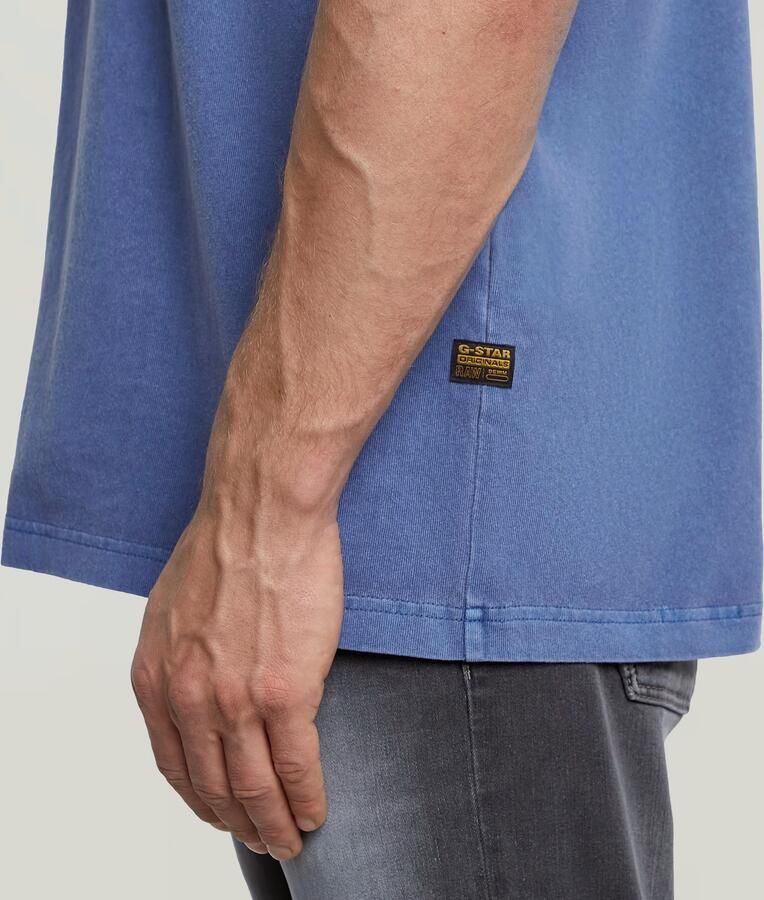 G-Star RAW Multi Logo Overdyed Loose T-Shirt Midden blauw Heren - Foto 4