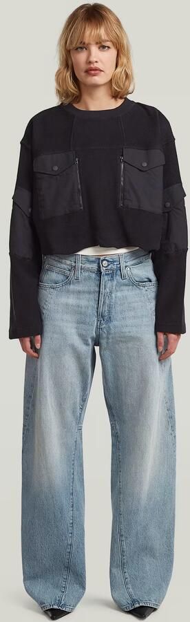 G-Star RAW Multi Pocket Mix Loose Cropped Sweater Zwart Dames - Foto 7