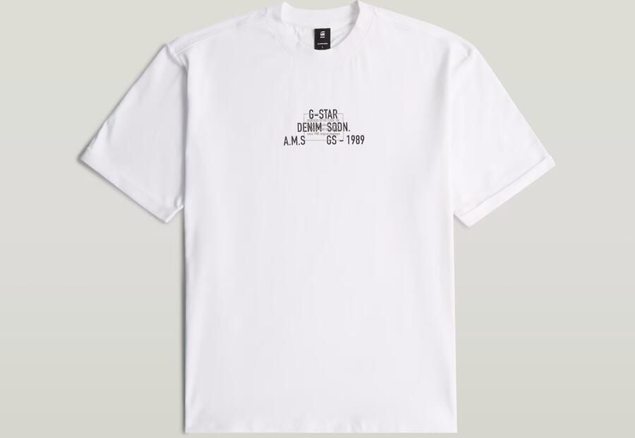G-Star RAW Multi Technique Graphic Relaxed T-Shirt Wit Heren - Foto 4