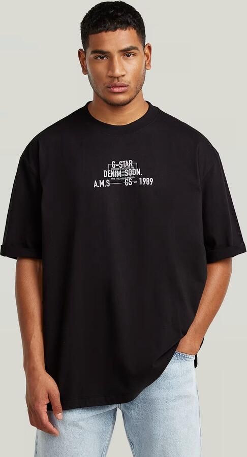 G-Star RAW Multi Technique Graphic Relaxed T-Shirt Zwart Heren