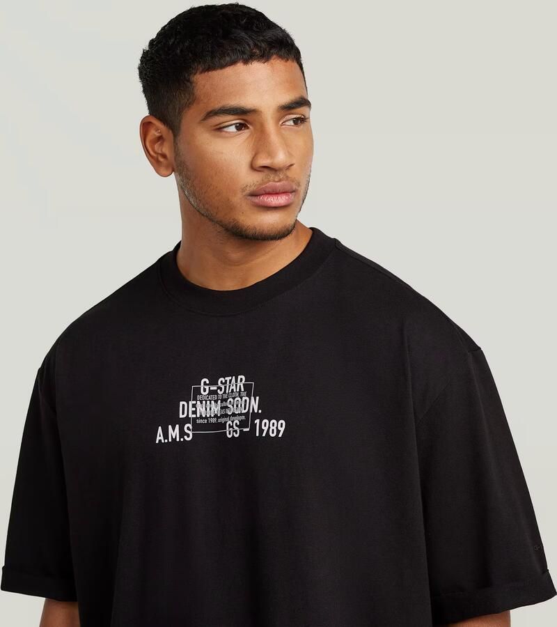 G-Star RAW Multi Technique Graphic Relaxed T-Shirt Zwart Heren - Foto 3