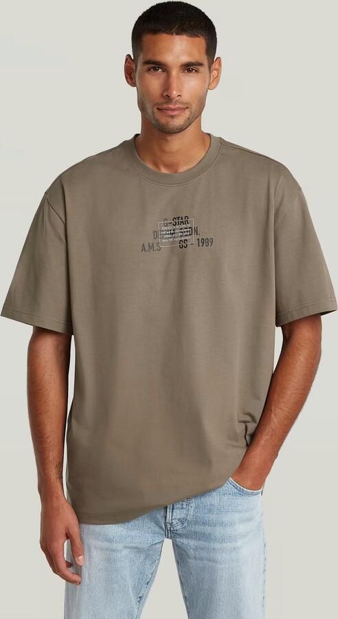 G-Star RAW Multi Technique Relaxed T-Shirt Bruin Heren