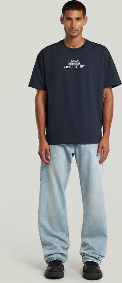 G-Star RAW Multi Technique Relaxed T-Shirt Donkerblauw Heren - Foto 6