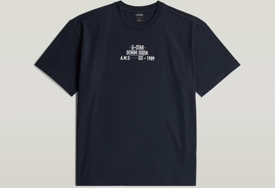 G-Star RAW Multi Technique Relaxed T-Shirt Donkerblauw Heren - Foto 4