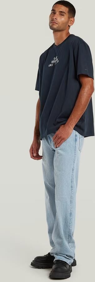 G-Star RAW Multi Technique Relaxed T-Shirt Donkerblauw Heren - Foto 7