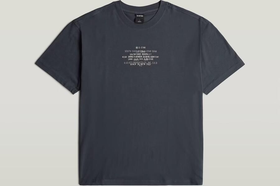G-Star RAW Multi Text Relaxed T-Shirt Donkerblauw Heren