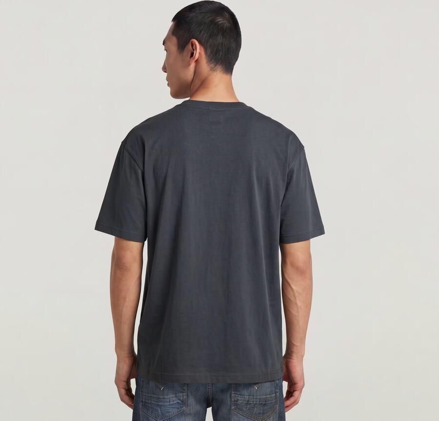 G-Star RAW Multi Text Relaxed T-Shirt Donkerblauw Heren - Foto 5