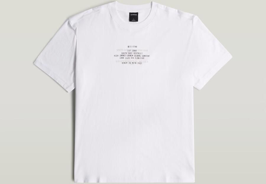 G-Star RAW Multi Text Relaxed T-Shirt Wit Heren - Foto 5