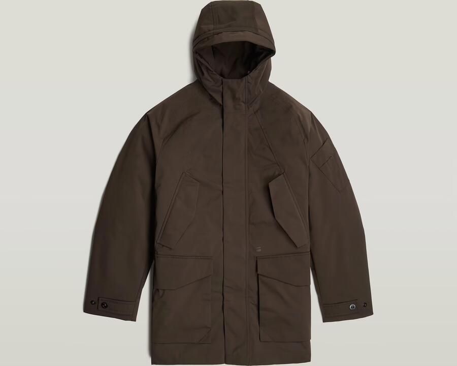 G-Star RAW Multipocket Padded Parka Bruin Heren