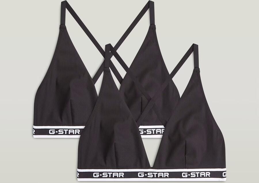 G-Star RAW Multiway Triangle Bralette Set van 2 Zwart Dames