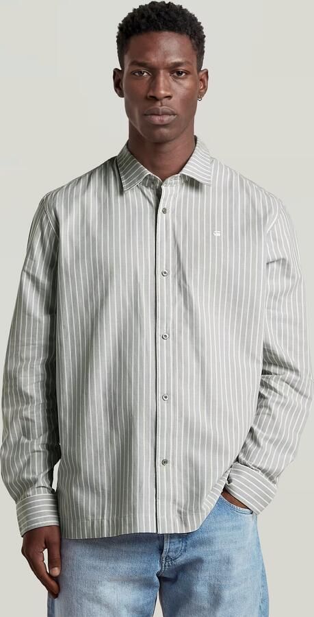 G-Star RAW New Straight Hem Overhemd Lichtblauw Heren