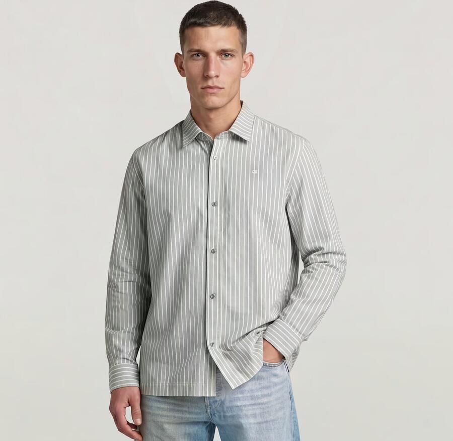 G-Star RAW New Straight Hem Overhemd Lichtblauw Heren - Foto 4