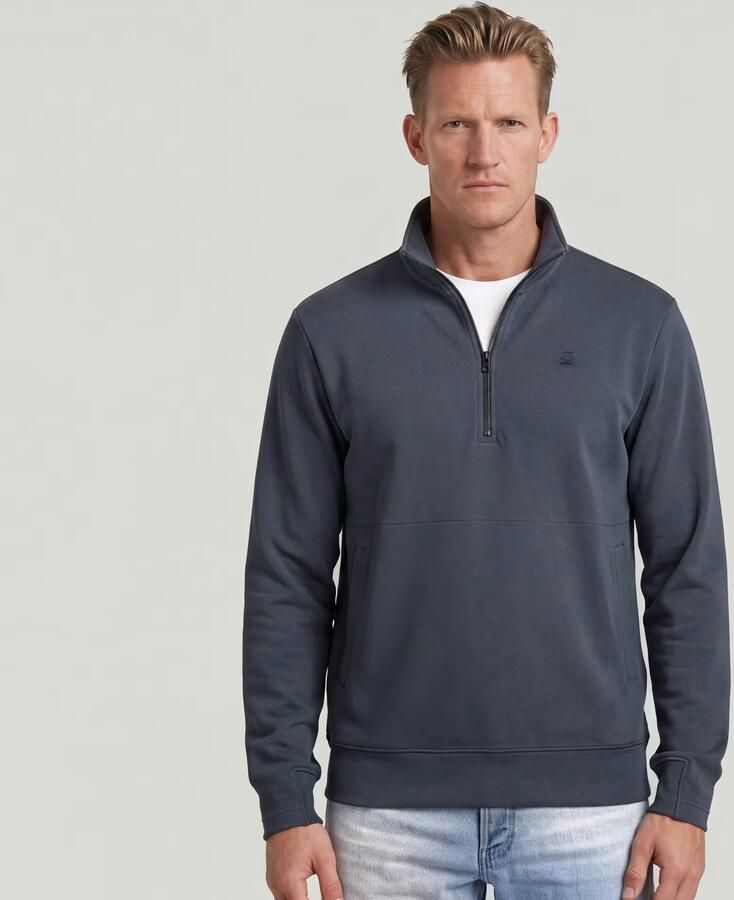 G-Star RAW Nifous Half Zip Sweater Donkerblauw Heren - Foto 4