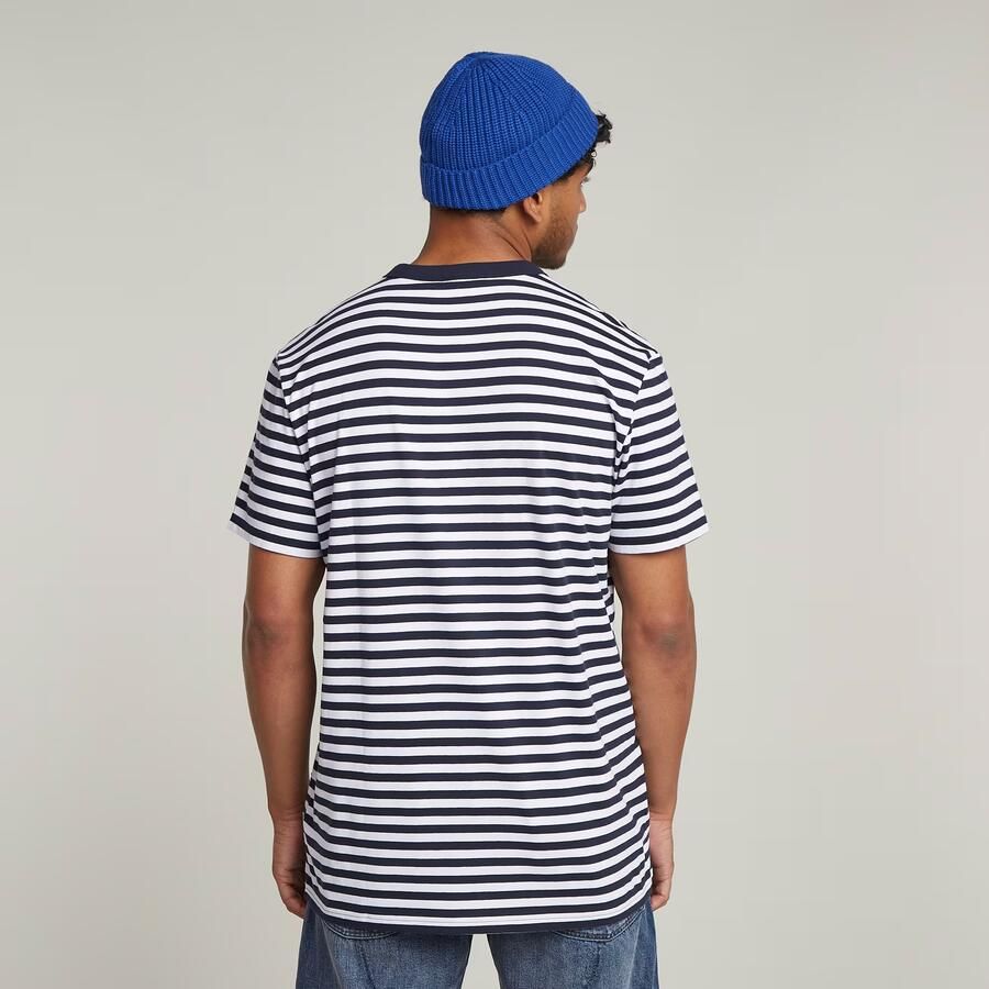 G-STAR RAW Heren Polo's & T-shirts Nifous Stripe R T Donkerblauw - Foto 7