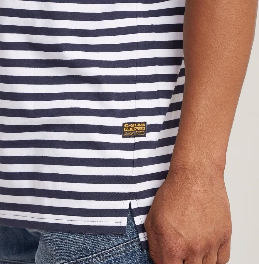G-STAR RAW Heren Polo's & T-shirts Nifous Stripe R T Donkerblauw - Foto 11