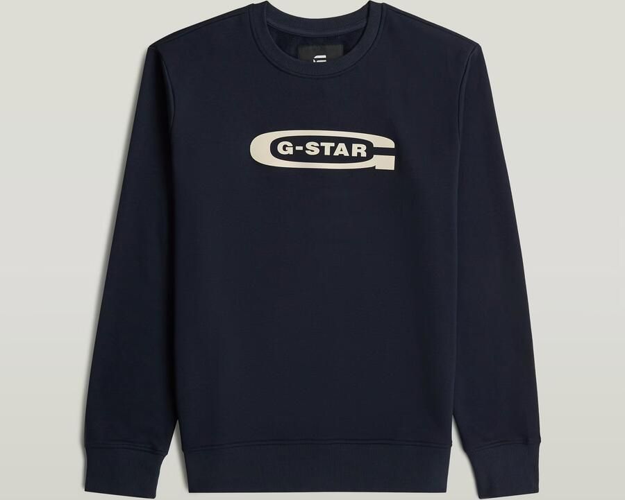 G-Star RAW Old Skool Crew Sweater Long Sleeve Donkerblauw Heren