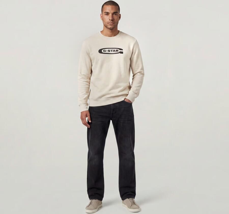 G-Star RAW Old Skool Crew Sweater Long Sleeve Wit Heren - Foto 3