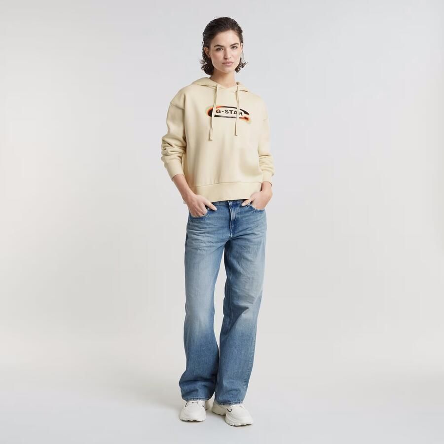 G-Star RAW Old Skool Logo Loose Hoodie Wit Dames - Foto 4