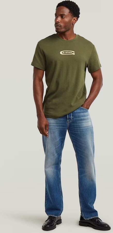 G-Star RAW Old Skool Logo T-Shirt Groen Heren - Foto 5