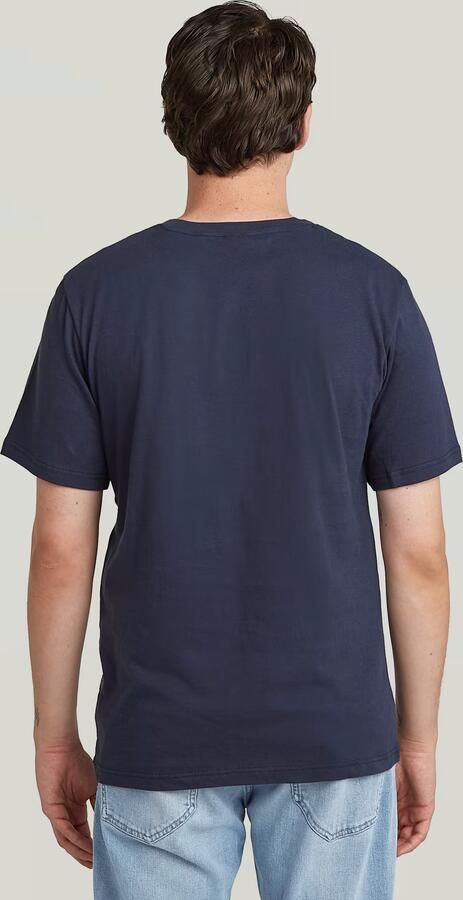 G-Star RAW Old Skool Slim T-Shirt Donkerblauw Heren - Foto 4
