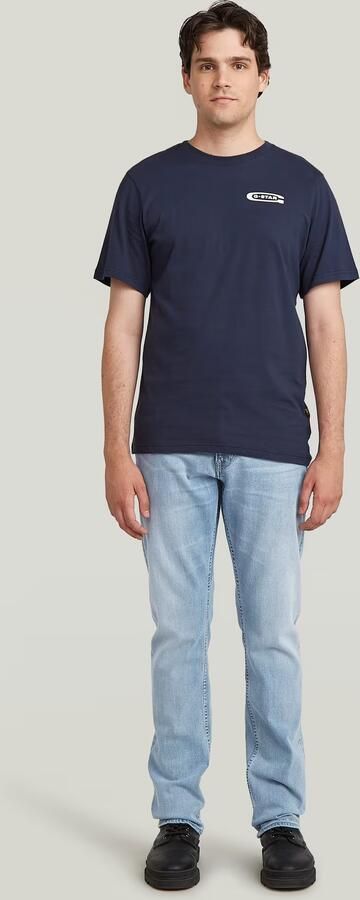 G-Star RAW Old Skool Slim T-Shirt Donkerblauw Heren - Foto 6