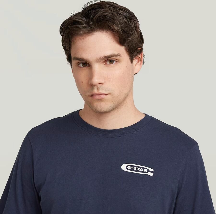 G-Star RAW Old Skool Slim T-Shirt Donkerblauw Heren - Foto 2