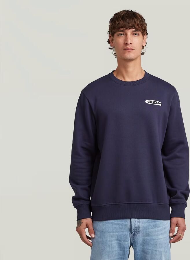 G-Star RAW Old Skool Sweater Donkerblauw Heren - Foto 7