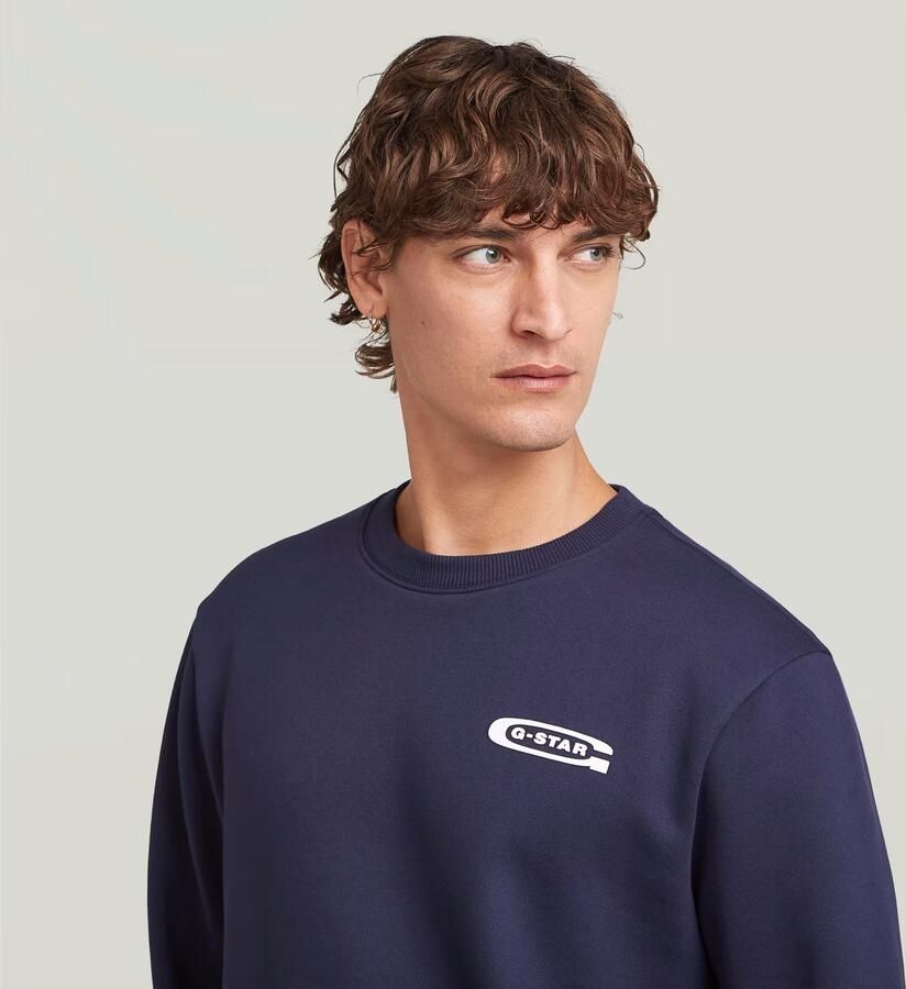 G-Star RAW Old Skool Sweater Donkerblauw Heren - Foto 2